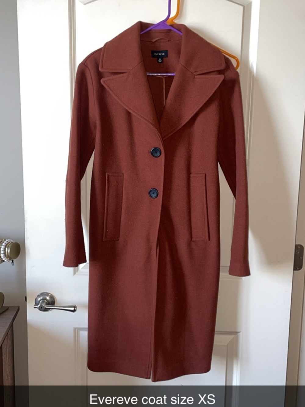 Evereve Women's Rust Pea Coat - XS